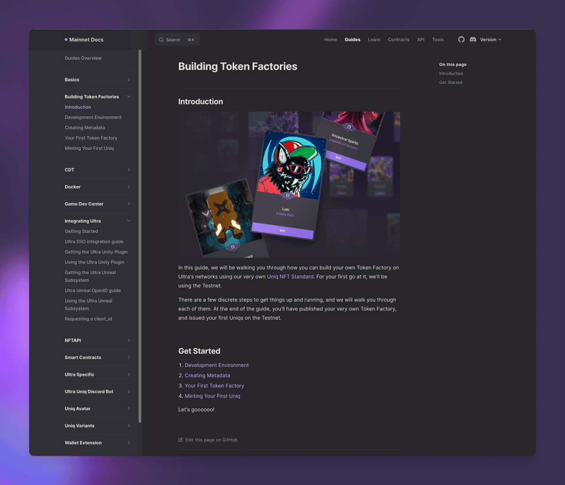Ultra's documentation platform