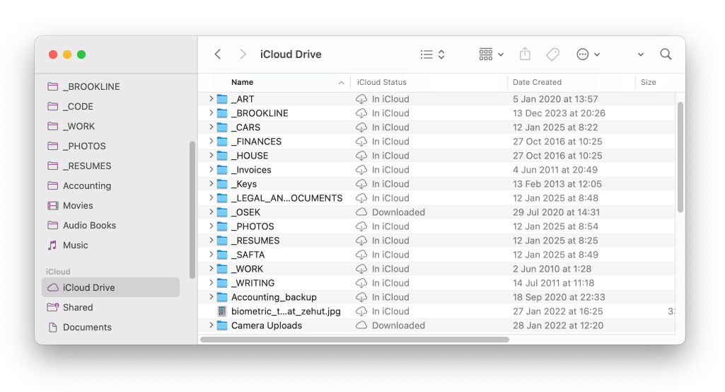 iCloud Drive in Finder