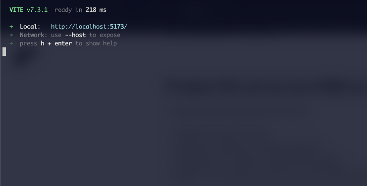 Succesfully running Vite