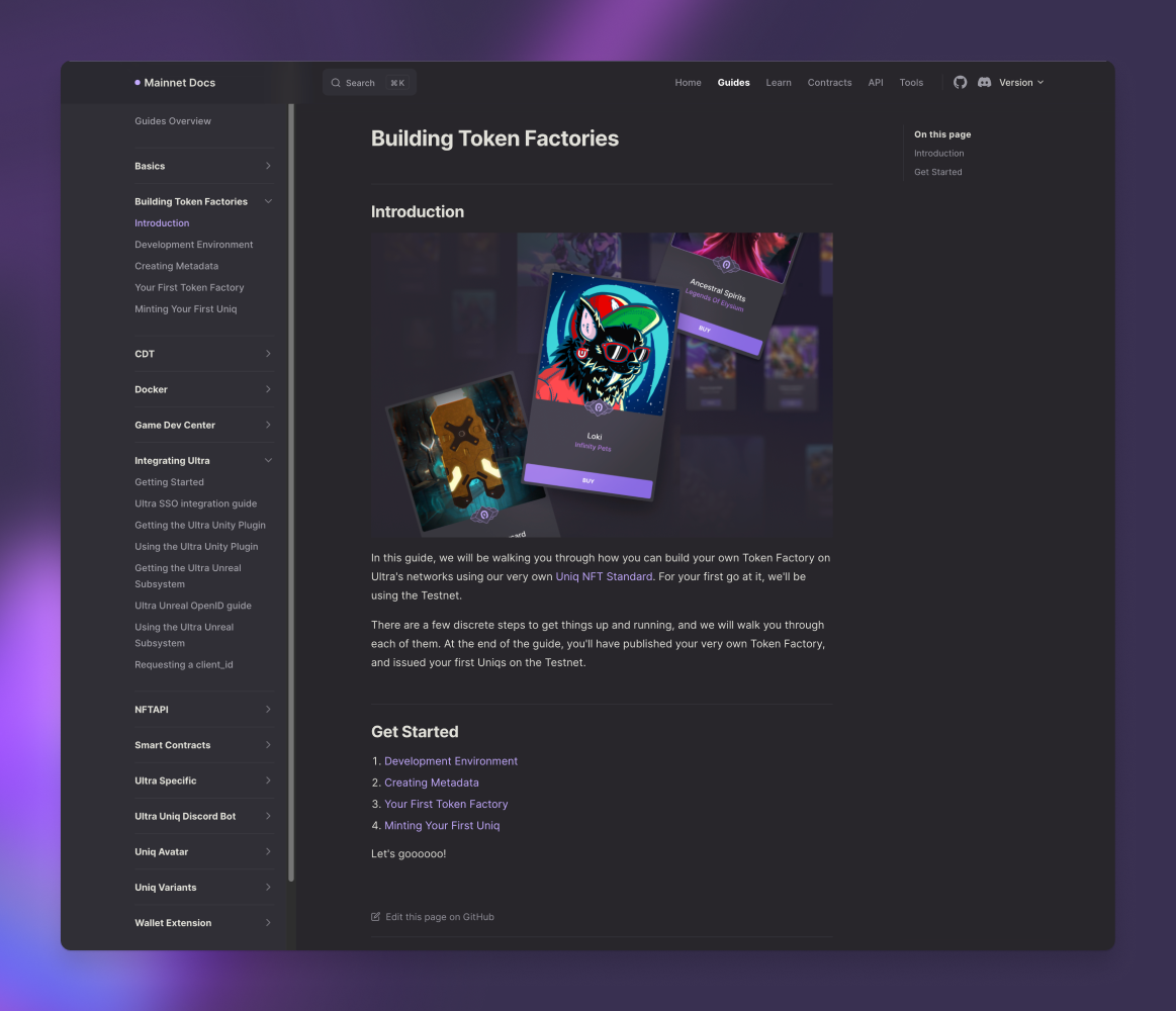 Ultra's documentation platform
