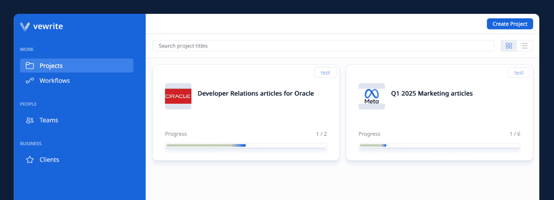 Vewrite - project management for technical writers